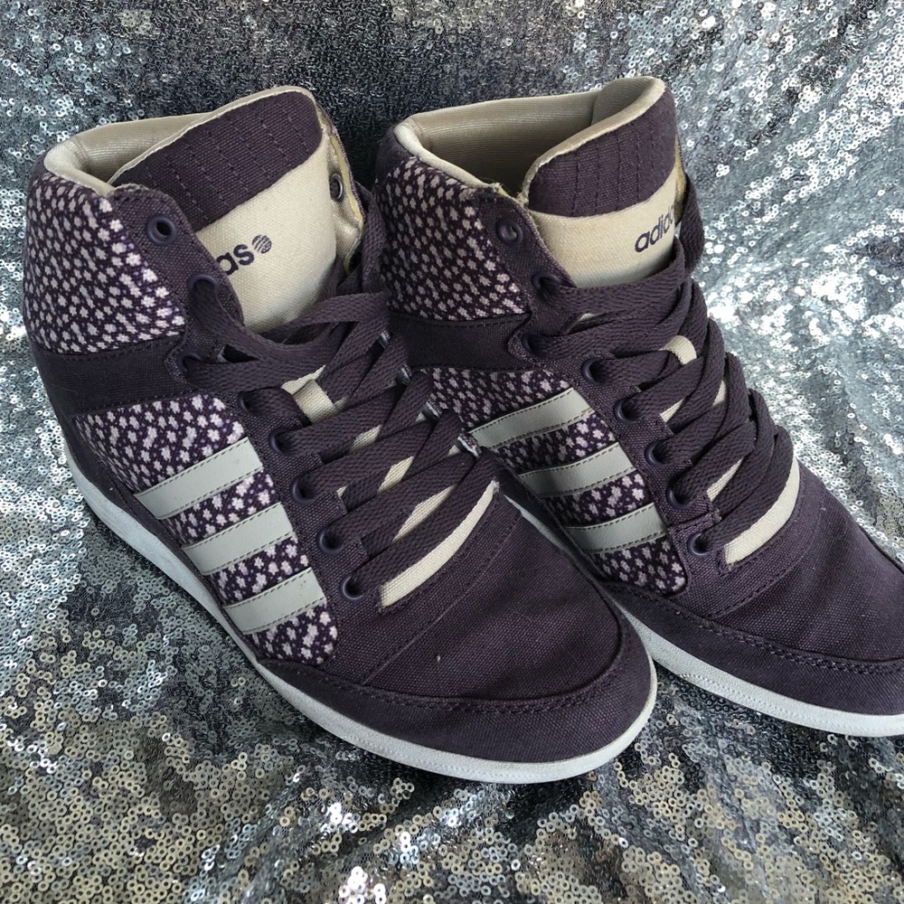 ADIDAS PURPLE FLORAL HIGH TOP